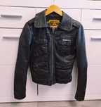 Jachetă de damă Superdry 1954, biker din piele, mărimea S.