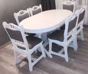 Vand set rustic masa ovala extensibila cu 6 scaune