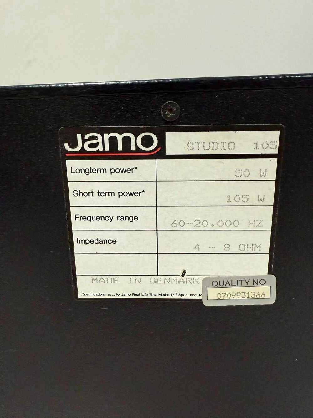 Ретро тонколони Jamo Studio 105 - 50-100W - 8 ома - Made in Denmark