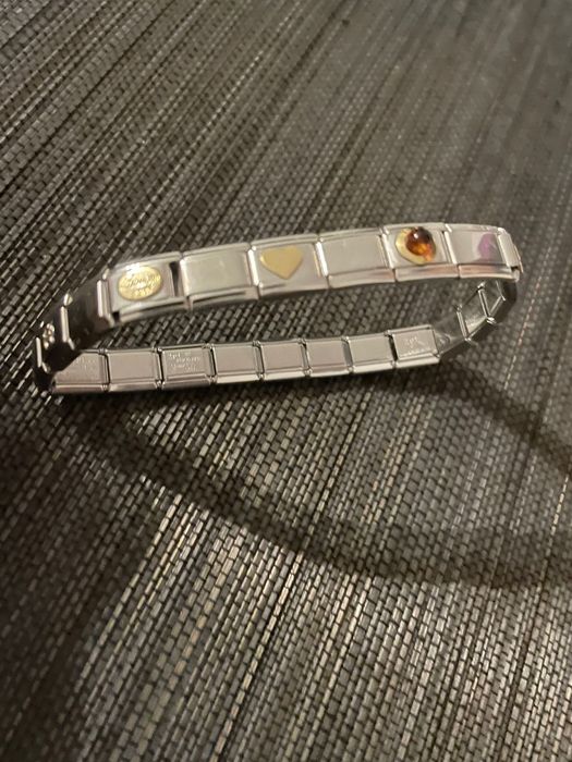 Bratara inox elastica originala ,italieneasca Firenze cu aur de 18K un