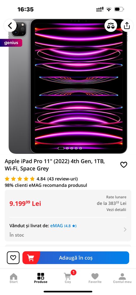 ipad pro 11  (4 th generation) 1T GB  SIGILATA