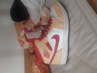 Jordan 1 Mid Beige Red