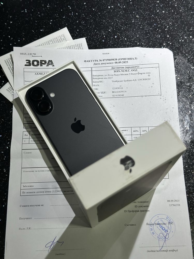 Iphone 16 Black 128GB 24м. Гаранция! Чисто нов!