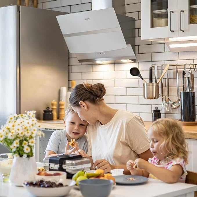 Hota decorativa, Ciarra, 650 m³/h, 60 cm, alb