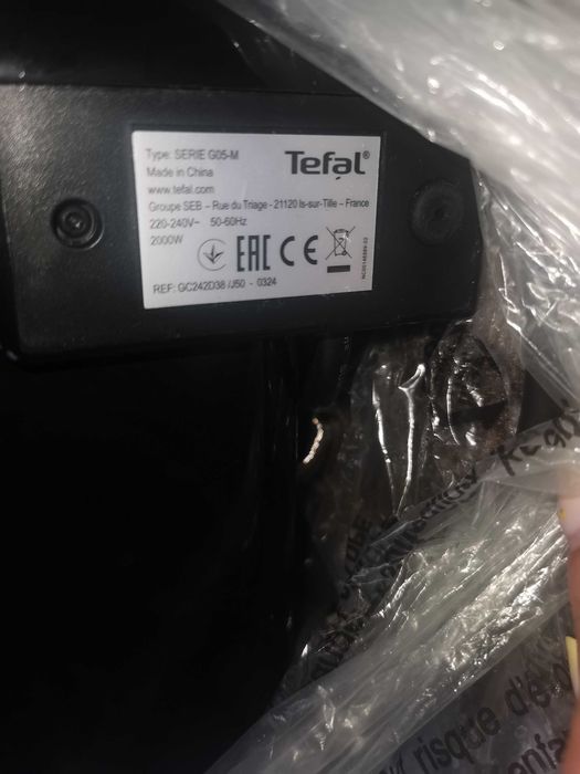 Gratar electric Tefal  Inicio Adjust, antiaderent,cu nervuri, argintiu