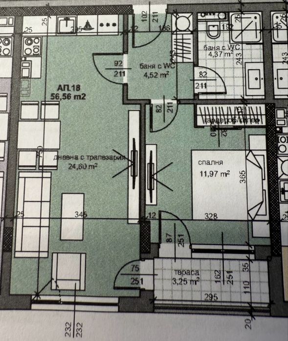 Продава се Двустаен апартамент в Пловдив, Тракия - 65 кв.м за 1616 €/кв.м - Снимка #1