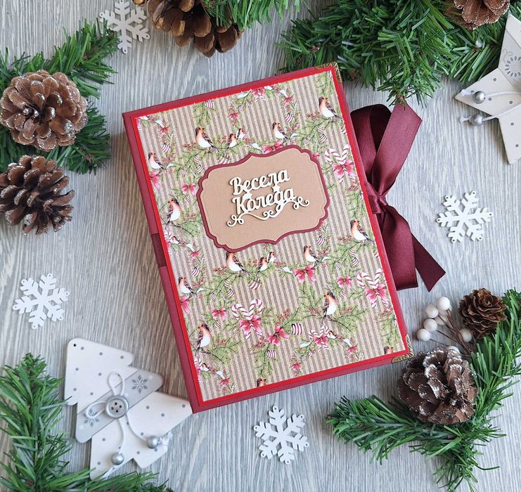 Албум за снимки "Коледно вълшебство" в бордо, ръчна изработка /35.33