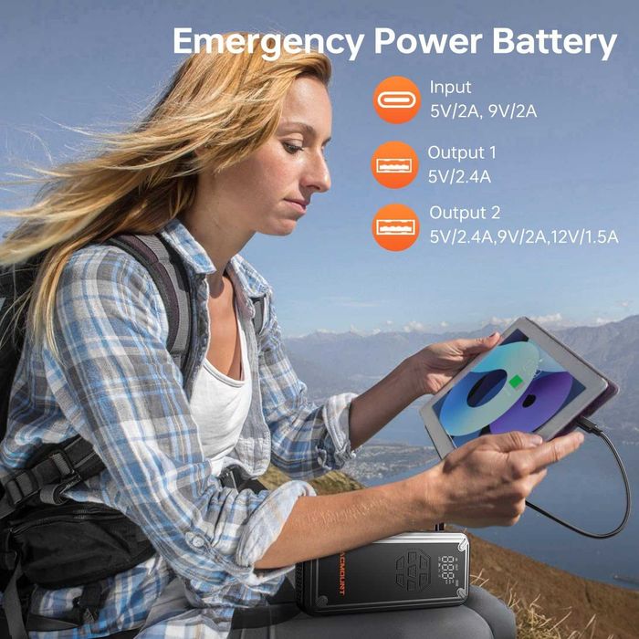 Пусковое устройство с компрессором ACMOUNT 5000A/26800mAh/150PSI