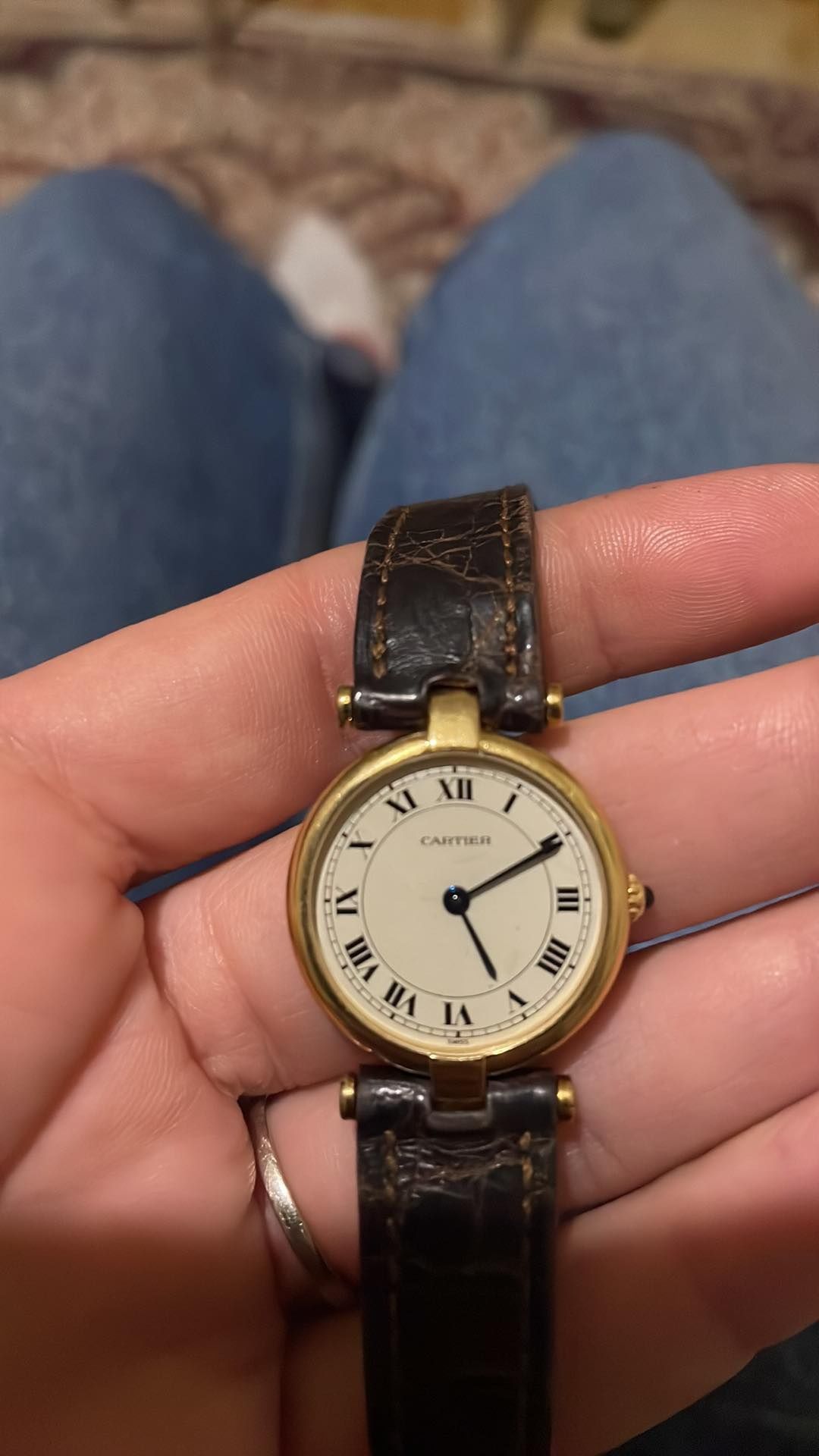 Vand ceas cartier vendôme 18k aur original