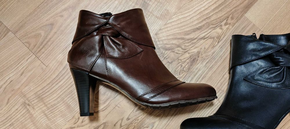 Нови Елегантни Български Боти от Естествена Кожа (Номер 38) цвят кафяв