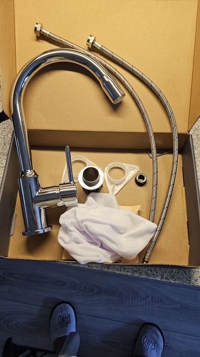 Baterie chiuvetă baie sau bucătărie gât lebădă rotativ 360°