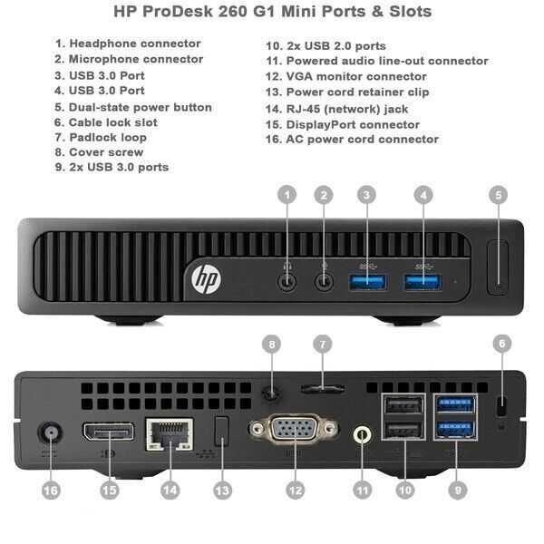 Компютър HP 260 G1 Pentium 3558U 4GB 500GB HDD с Windows 10 / 11