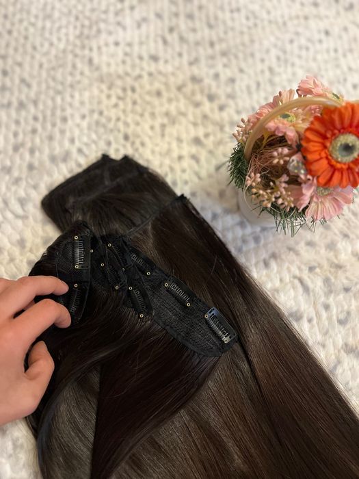 Уникална коса примес естествен и синтетичен косъм