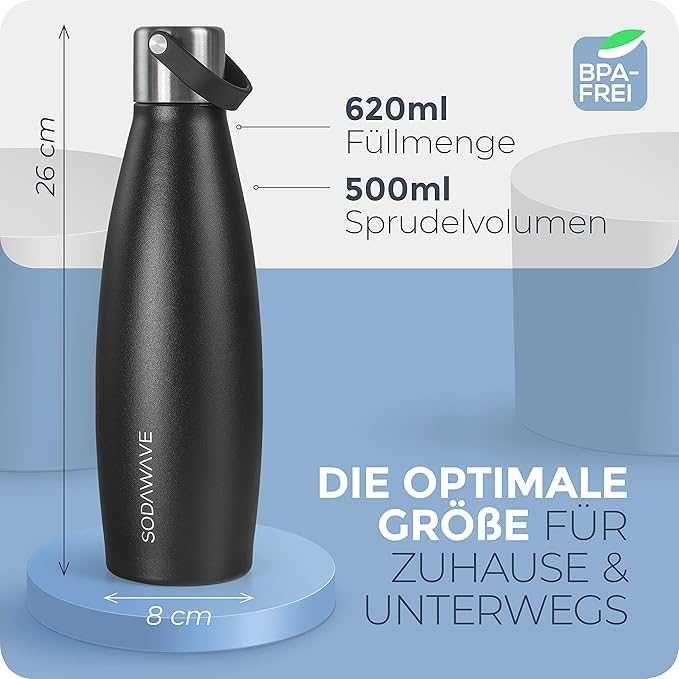 SODAWAVE бутилка за пиене от неръждаема стомана 620мл SodaStream