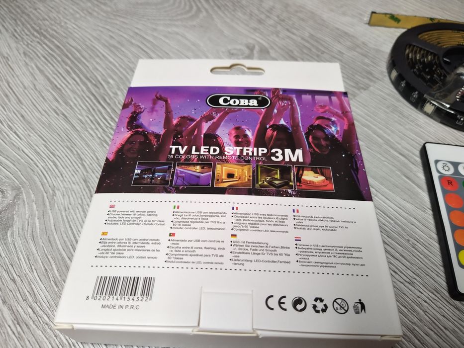 Kit banda LED RGB pentru TV , lungime 3 metri , telecomanda, camping