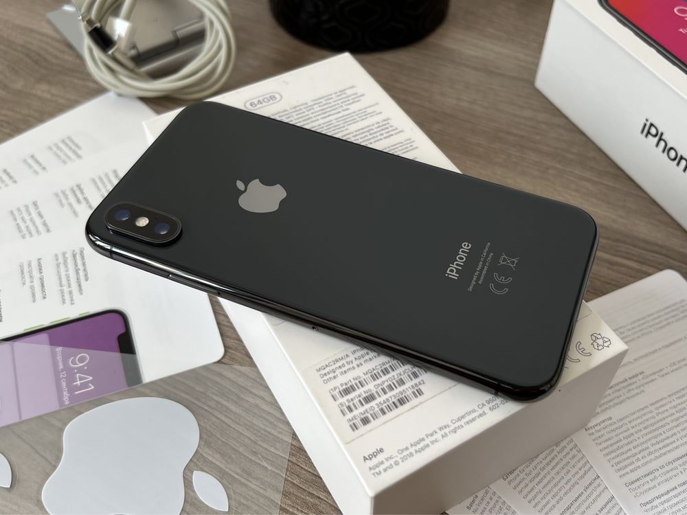 iPhone X, 64GB, Space Gray, НЕРАЗЛИЧИМ ОТ НОВ, 100% батерия, ГАРАНЦИЯ!