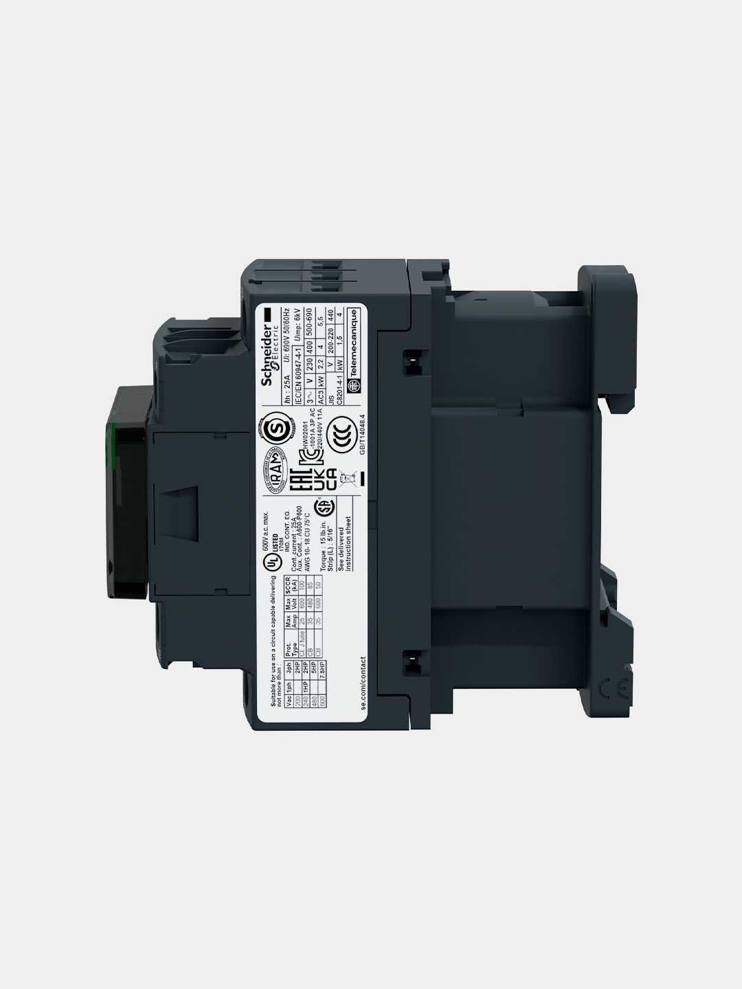 Контактор D 3P, 12А,НО+НЗ,220B,50/60ГЦ