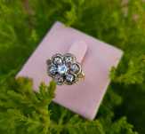 Inel foarte vechi din aur de 14K si diamante naturale