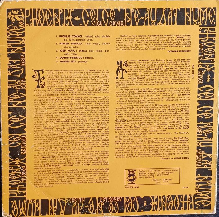 vand disc de vinil Phoenix cu autografele orginale