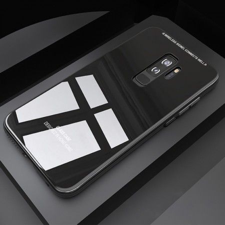 Husa Samsung Galaxy S9,Elegance Luxury, cu spate de sticla neagra