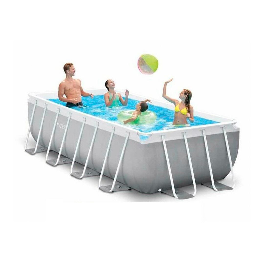 Каркасный бассейн 400×200×100 INTEX прямоугольный басейн стойка басейн