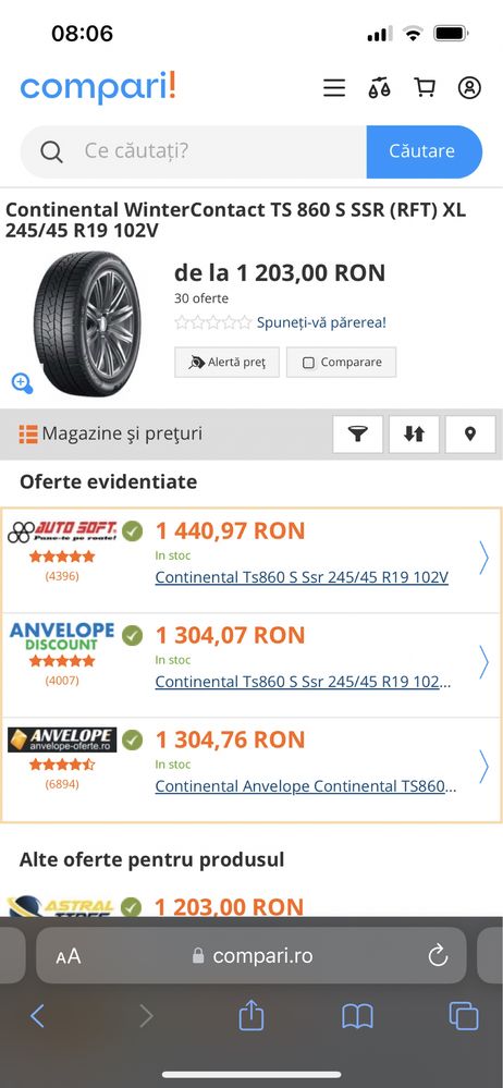 Jante Bmw Seria 7 G11 G12 Msport DOT2022  iarna noi 245 45 19 RFT
