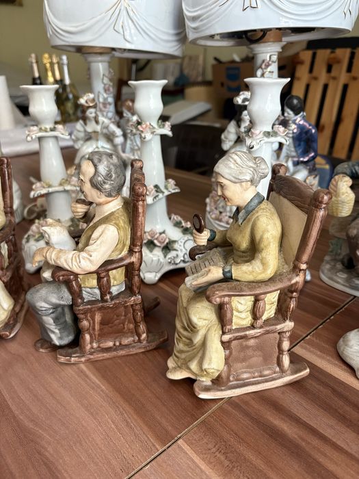 Set bunica și bunicul bibelouri porțelan