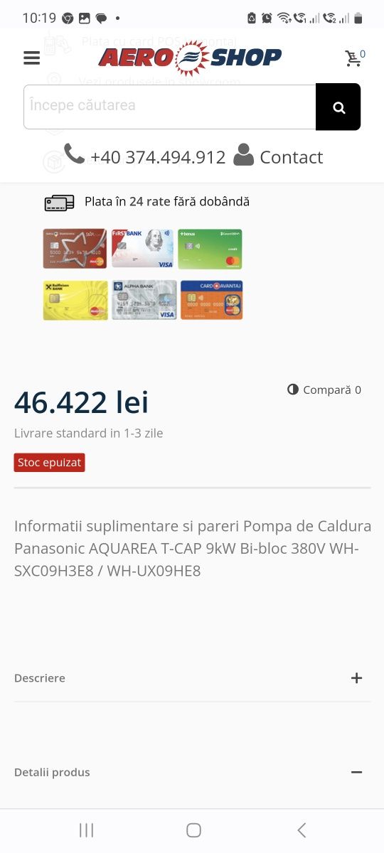 Pompa de caldura -9kw/380v
