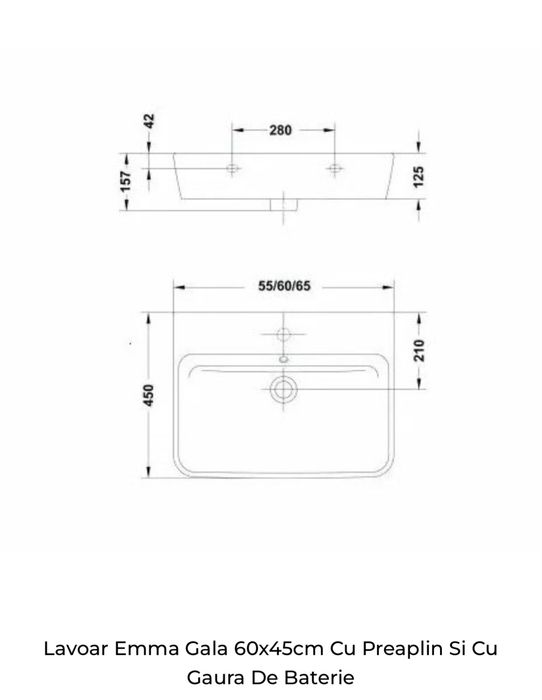 Lavoar (chiuvetă baie) Gala - set de 2 buc./produs nou