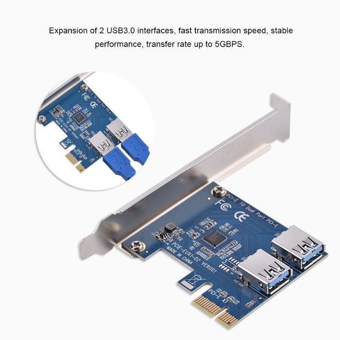 1-to-4 PCI-E extender - адаптер за увеличаване на PCI-e слот. 1-to-2