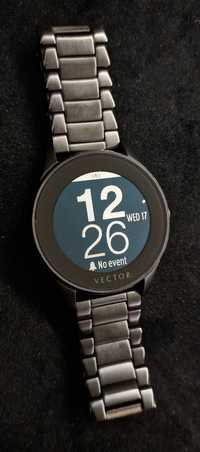 Ceas smartwatch Vector Luna negru mat cu 2 curele metalica si silicon