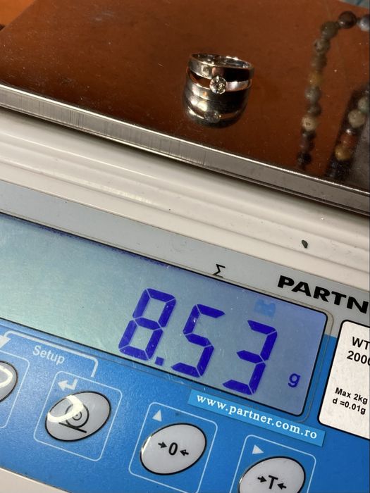 Inel aur alb 18kt.cu diamant 0.55ct