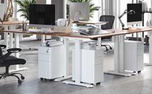 Rollbox metalic White 30, casetiera de birou metalica, alba 30 cm lat