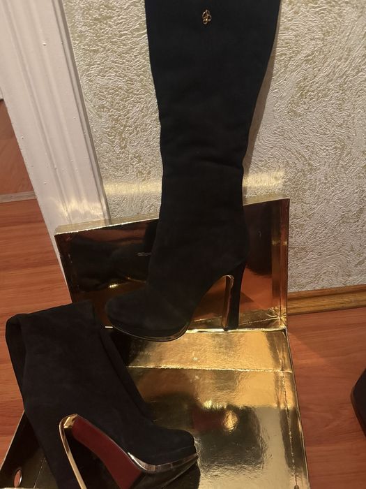 Сапоги натуральная замша