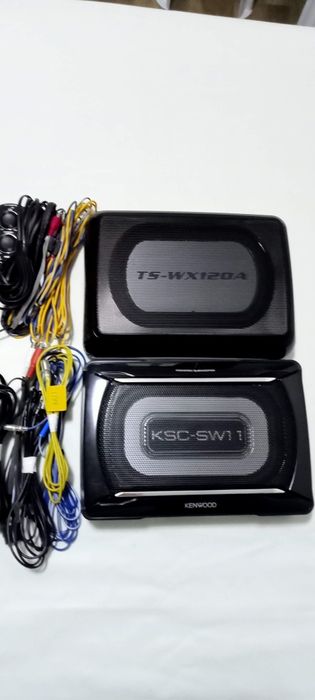 Subwoofere amplificate auto Kenwood  și Pioneer