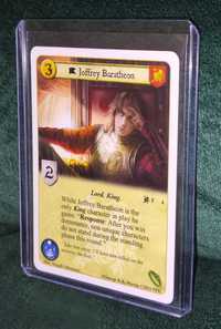 Carte Semnata de Jack Gleeson - Joffrey Baratheon CCG Game of Thrones