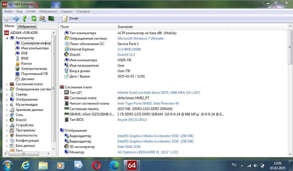 Нетбук Acer eMachines 355-N571G32Ikk