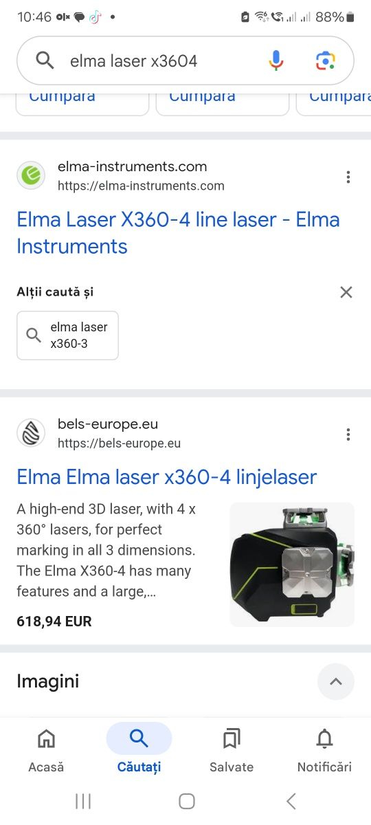 Laser interior cu raza verde Elma laser X360-4 linii