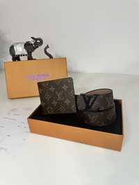 Set Curea + portofel Louis Vuitton piele canvas 100% cutie inclusă