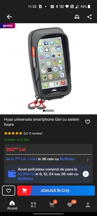 Husa universala smartphone Givi cu sistem fixare , pt moto