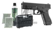 Set/Pachet Pistol Airsoft Glock 17 GEN4 GreenGas + bile + CO2 + cutie