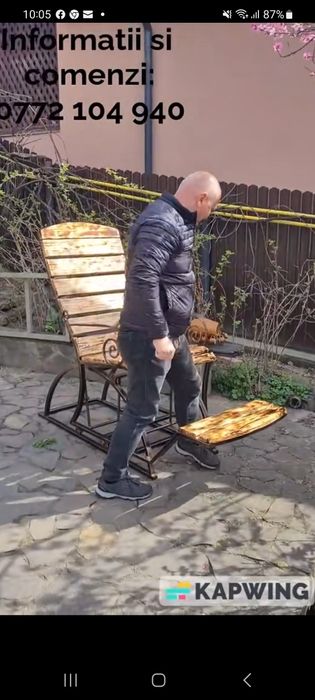 Scaun balansoar pe rulmenți, cu talpa