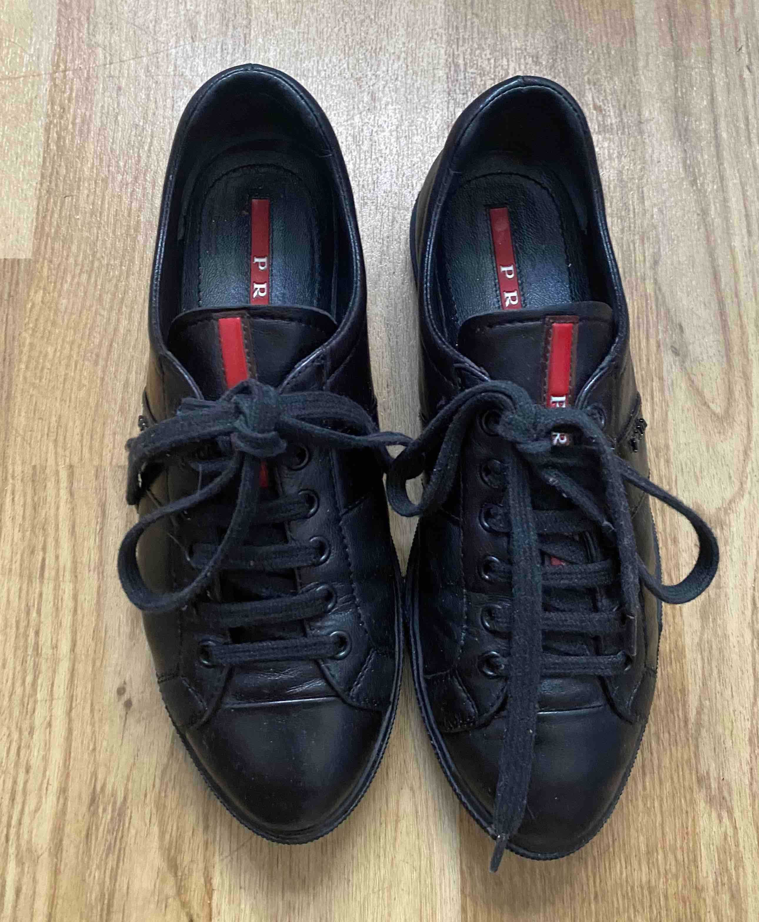 PRADA Superbi Pantofi Casual Snearkers Negru Piele Nr.37 Original