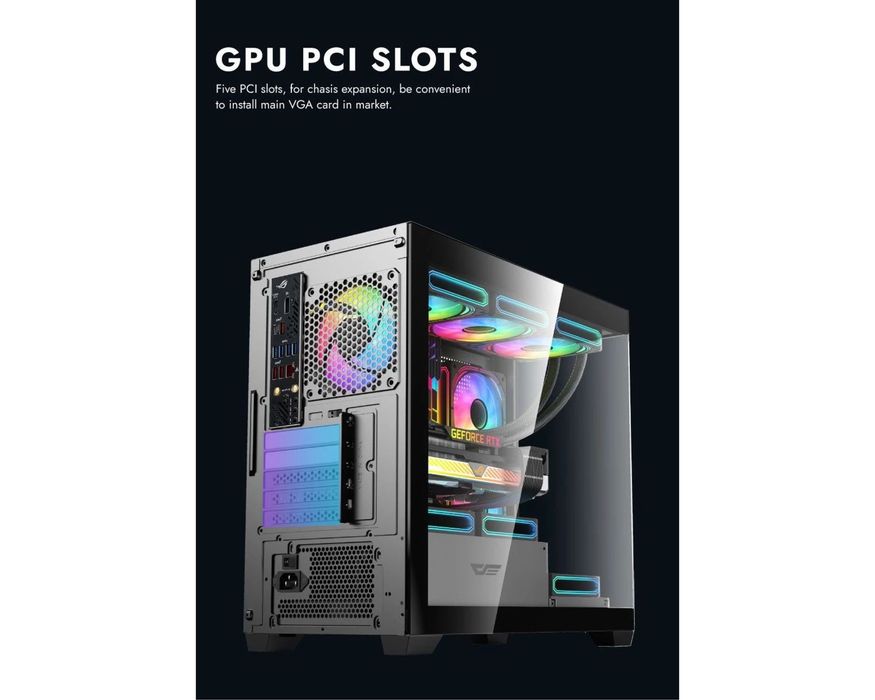 Carcasă Darkflash DS900M mATX Negru cu 6 Ventilatoare 120mm A-RGB