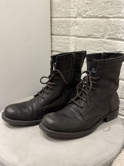 Кубинки/обувки G-star raw dark brown washed leather 38
