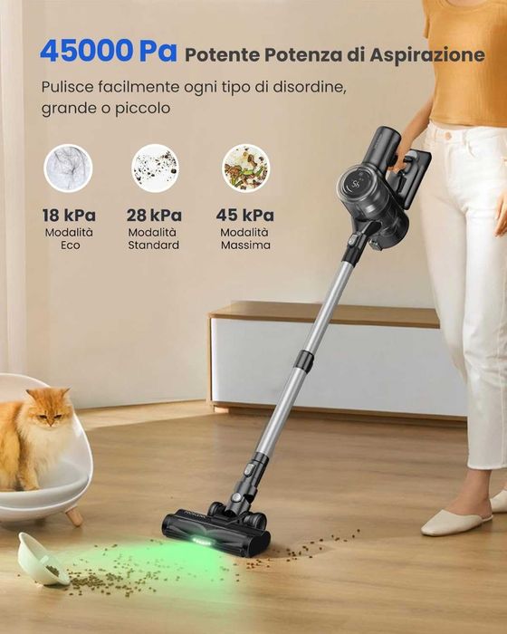 Вертикална прахосмукачка Proscenic P13 Animal 45kPa до 45мин работа