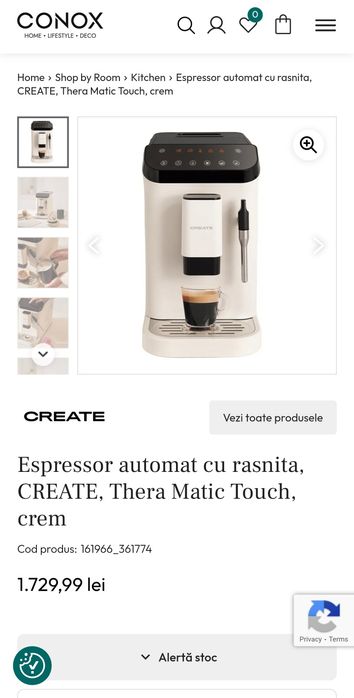 Aparat de cafea, Espressor automatic, digital, cu rasnita, CREATE