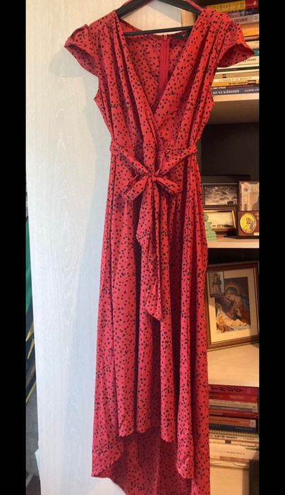 Rochie roșie lunga- AX Paris (ASOS) NOUĂ