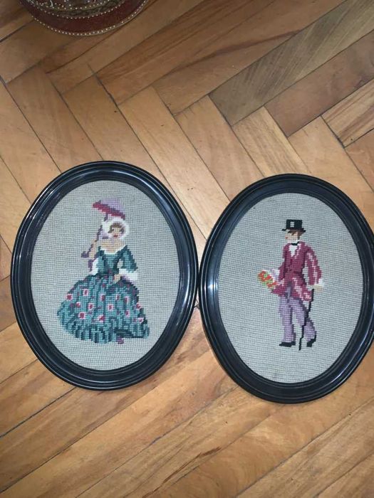 Set tablou Goblen in rama ovala