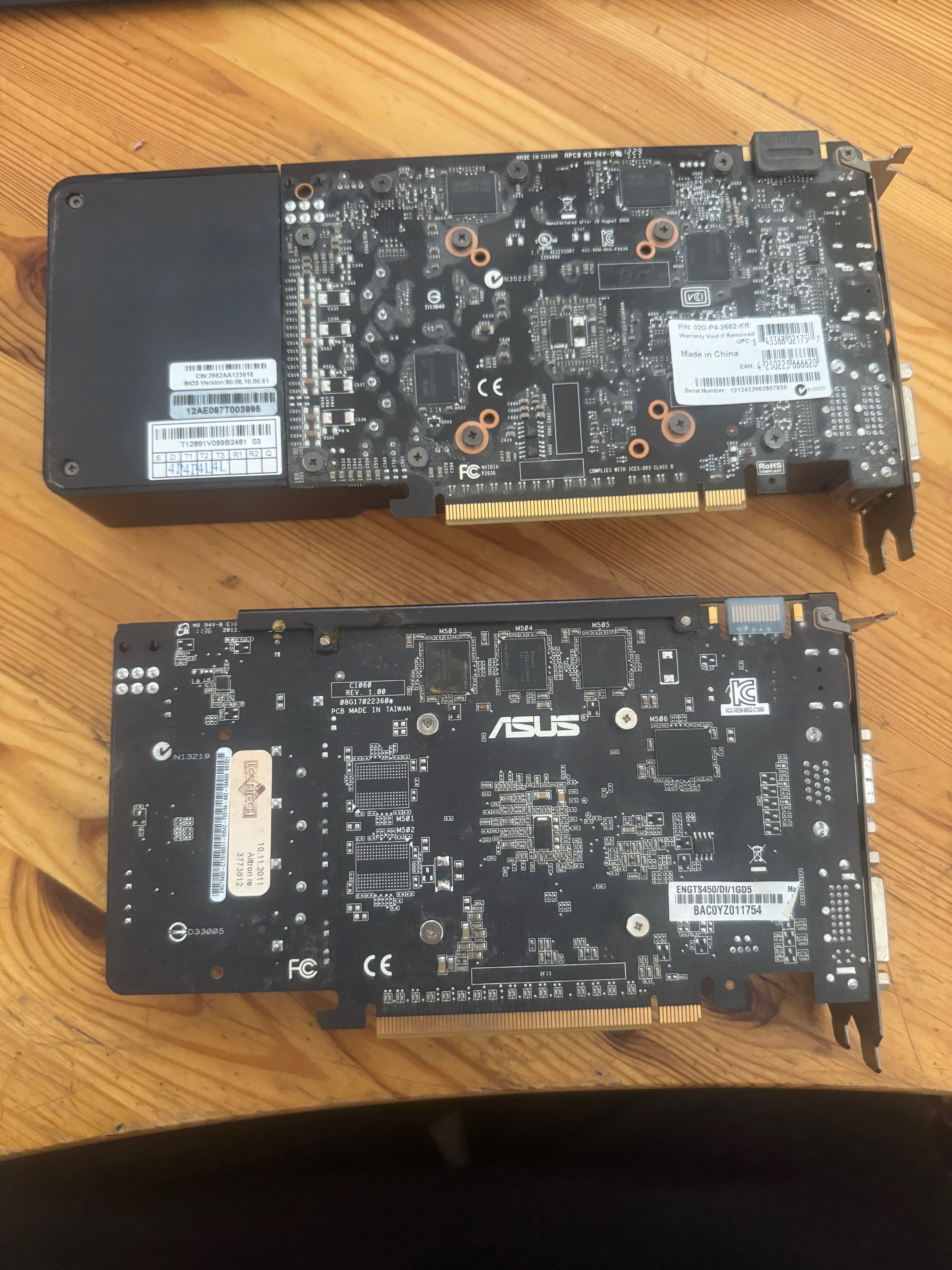Видео карти Asus gts 450 и Evga gtx 660